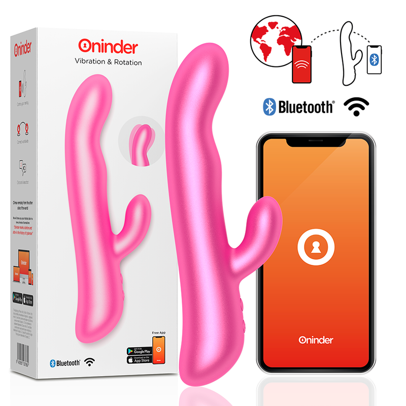 Oninder oslo vibrazione rotazione rosa app gratuita coniglio giocattolo sessuale stimolazione del clitoride del punto G