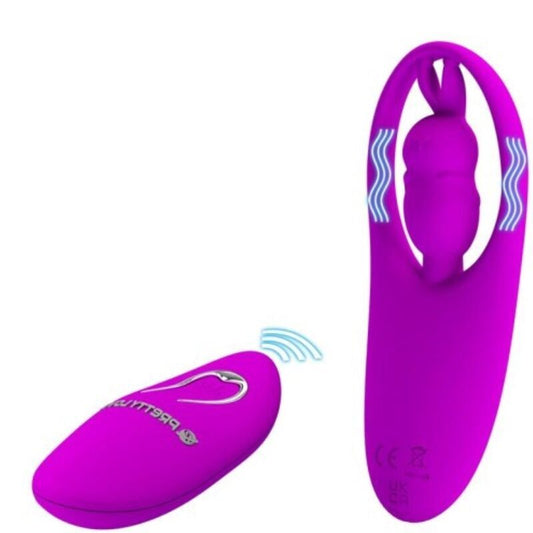 Giocattolo del sesso del vibratore dello stimolatore clitorideo viola con telecomando del coniglio selvatico Pretty Love