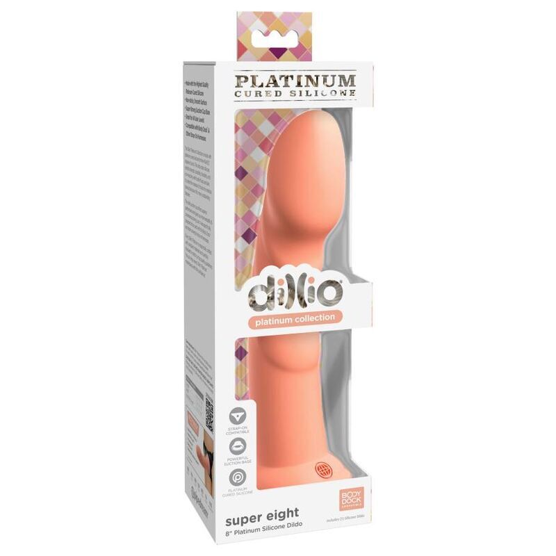 Pipedreams Super-Eight-Dildo, 20,32 cm, orangefarbenes Sexspielzeug mit Saugnapf