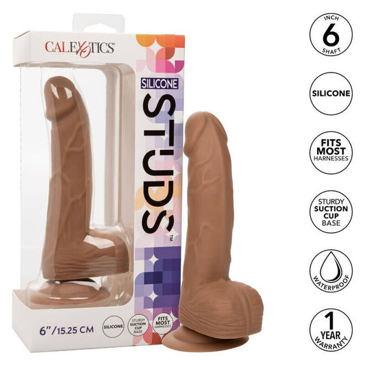 California exotics silicone studs 15.24cm brown realistic dildo sex toys