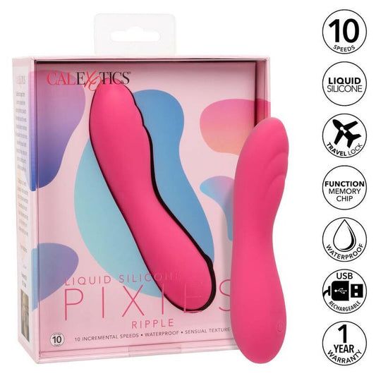 California exotics pixies ripple pink curved massager sex toy multispeed vibration