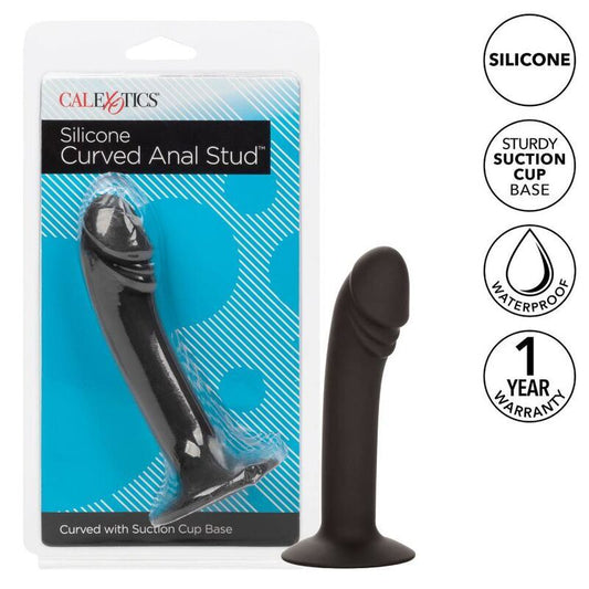 California exotics curved anal stud sex toy for beginners anal plug black dildo silicone