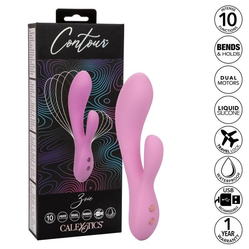 California exotics contour zoie pink vibration function sex toy dual massager