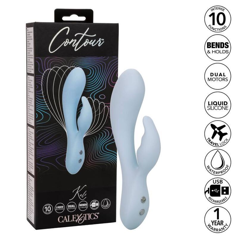 Funzione di vibrazione del giocattolo del sesso dello stimolatore Kali Blue di California Exotic contour