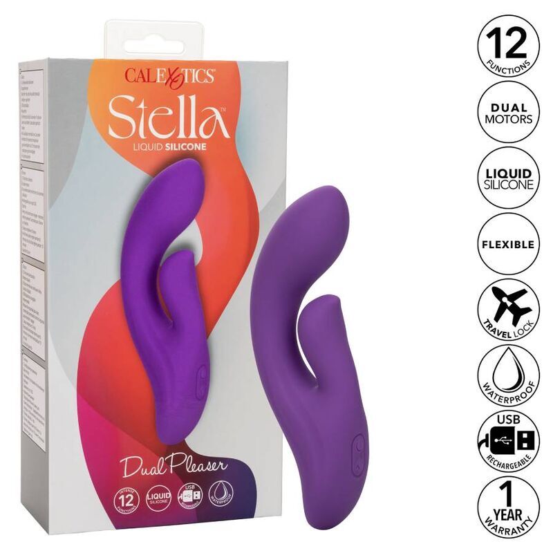 California exotics stella dual pleaser violet curve massager vibration sex toy women