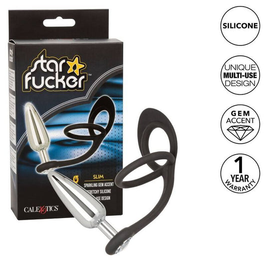 Calexotics star fucker slim sex toy plug anal dual silicone enhancer metal plug