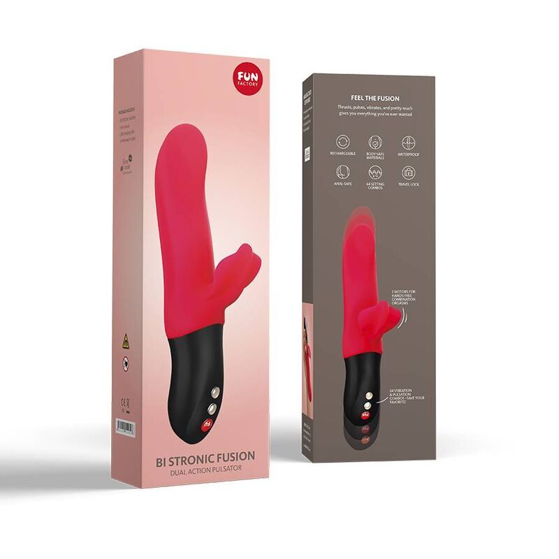 Fun Factory Bi Stronic Fusion Dual Pulsator Vibrator India Red Sexspielzeug