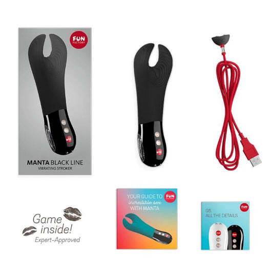 Fun Factory vibratore masturbatore da uomo manta black line sex toy coppia