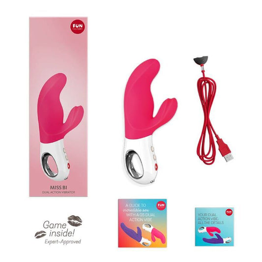 Fun factory miss bi doppio vibratore rosa bianco clitoride g-spot sex toy