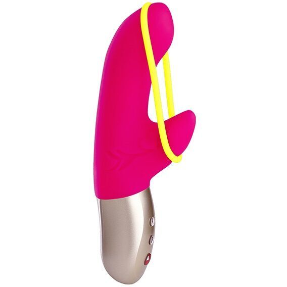 Fun Factory Amorino Mini-Vibrator, rosa und neongelb, Stimulations-Sexspielzeugkurve