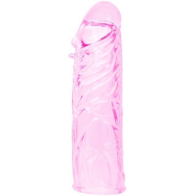 Sleeve pink realistic silicone stimulating penis 13cm