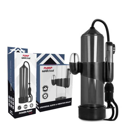 Pump Addict RX5 schwarze Erektionspumpe mit Vibrator