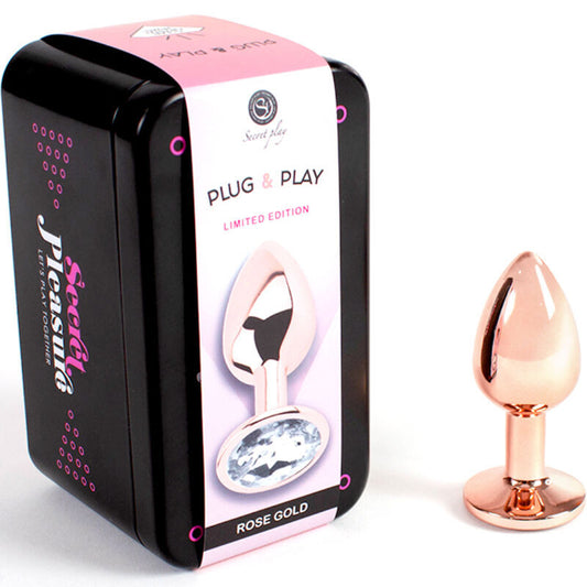 Metal anal plug rose gold small size 7cm secret play sex toy butt plug smooth