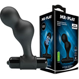 Mr play silicone vibrating anal plug black sex toy butt plug massager