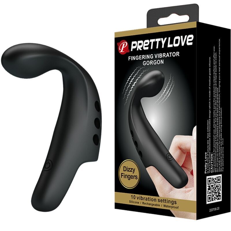 Pretty Love Gorgon schwarz vibrierender Fingerhut Dizzy Fingers Sexspielzeug aus weichem Silikon