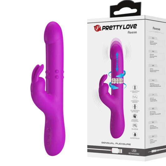 Multispeed rabbit vibrator pretty love reese rotating purple sex toy clit massager g-spot