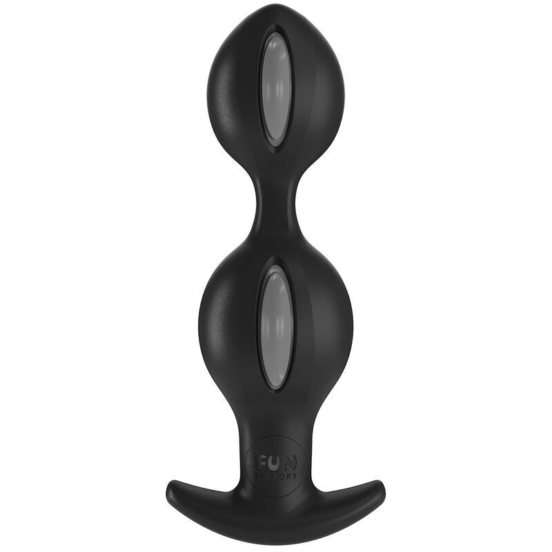 Fun factory b balls duo anal plug with motion grey black  sex toy butt plug