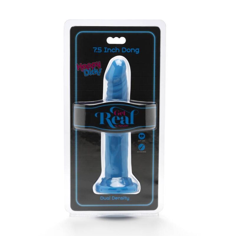 Get real - happy dicks dong 19cm blue suction cup soft touch