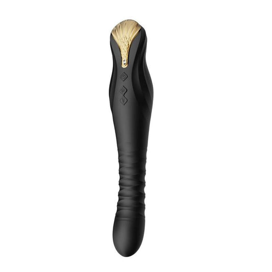 Zalo king vibrating thruster black stimulation sex toy g-spot female adult