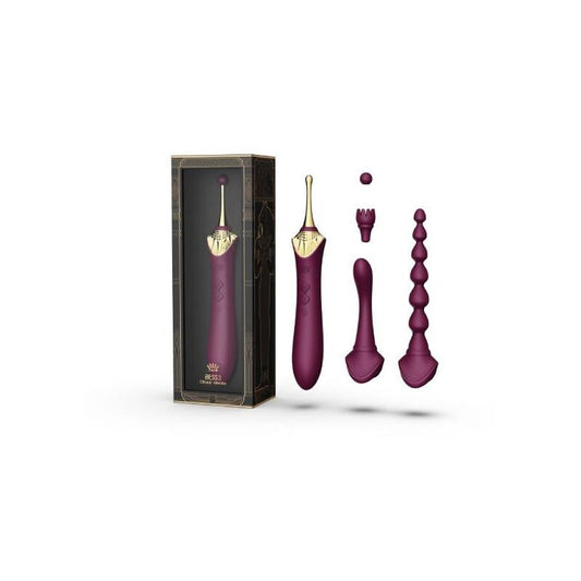 Zalo bess 2 clitoral massager purple g-spot stimulation sex toy vibration anal beads