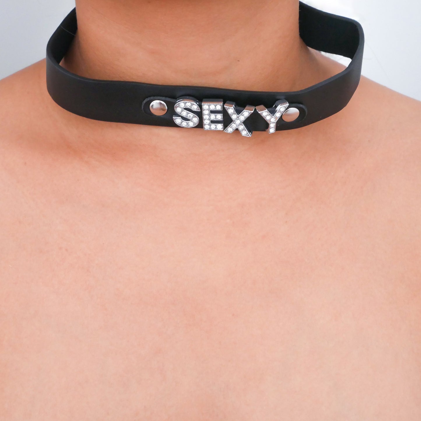 BDSM collar, Vegan Leather, Hand Crafter Bondage choker, necklace slave