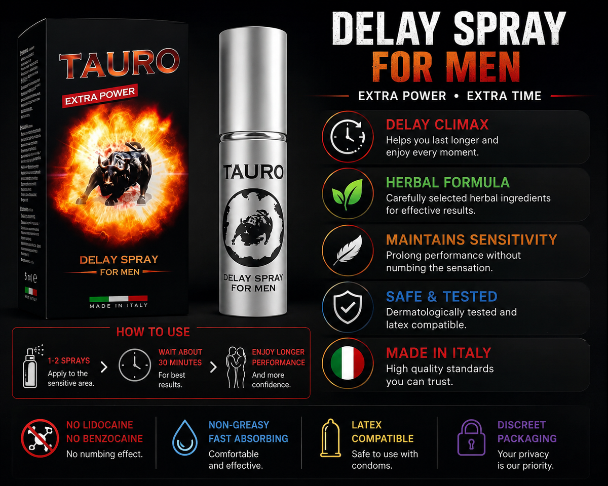 Tauro Extra Power Delay Spray for Men 5ml | Made in Italy