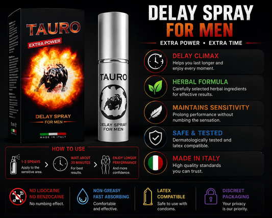 Tauro Extra Power Delay Spray for Men 5ml | Made in Italy