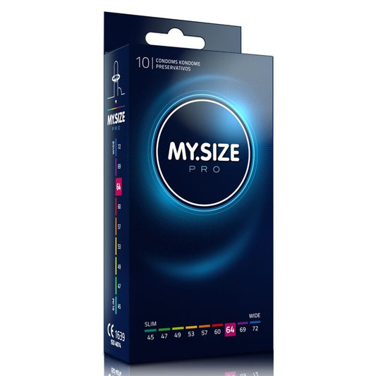 10 My Size Pro Preservativi 64mm / 2.5'' Più Grande XL L Preservatifs Box 100% Autentico 