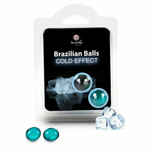 2 brasilianische Kugeln mit kaltem Effekt, Orgasmus-Vorspiel-Gleitmittel, aromatisiert, kondomsicher 