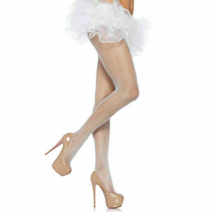 Pantyhose Fishnet Leg Avenue Nylon White One Size Erotic Lingerie for Women