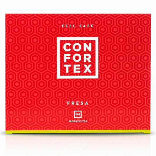 Confortex Kondome mit Erdbeergeschmack, Oralsex, 100 % sicher, 1-4-6-12-24-50-100 Stück