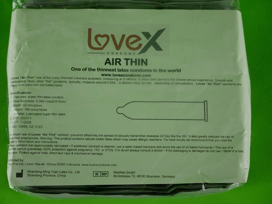 Condoms LOVEX Air Thin Ultra Sensitive Préservatifs 1-4-6-10-12-20-24-35-50-100