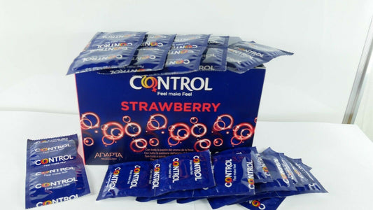 Flavored Condoms Control Strawberry Lubricated Lube 1-4-6-12-24-50-100-144 box