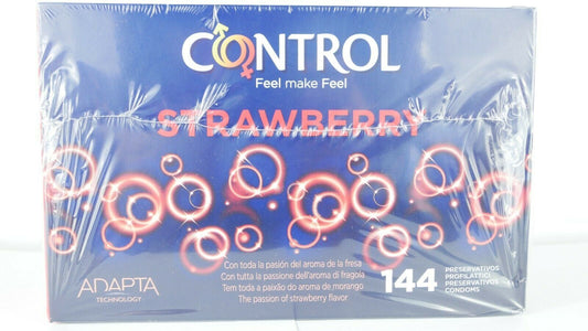 Aromatisierte Kondome Control Strawberry Lubricated Lube 1-4-6-12-24-50-100-144 Box 