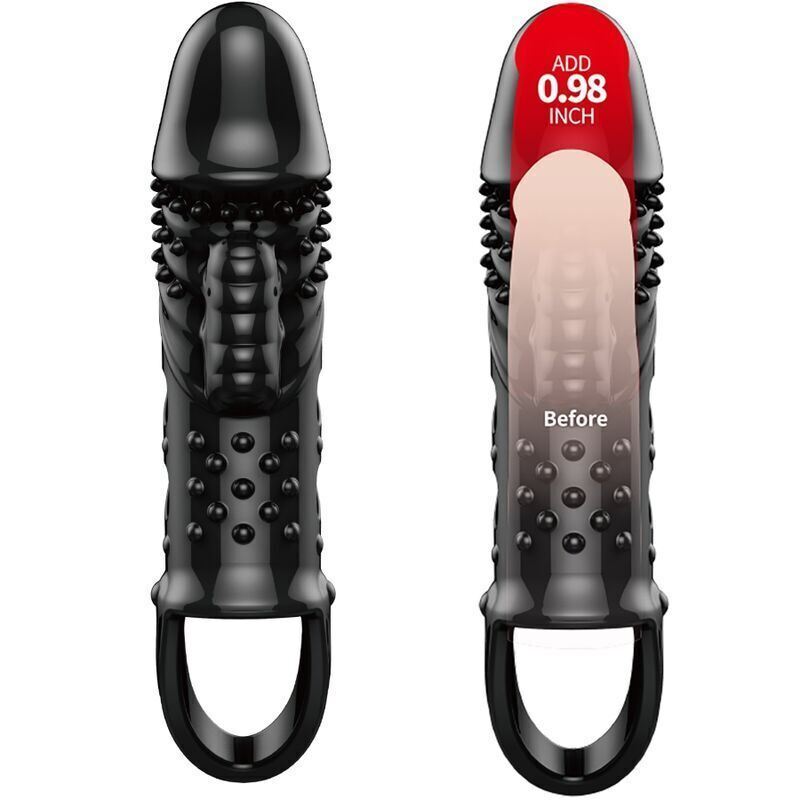 PRETTY LOVE CECELIA Vibrating Penis Sleeve Black stretchy Stimulator Sex Toys