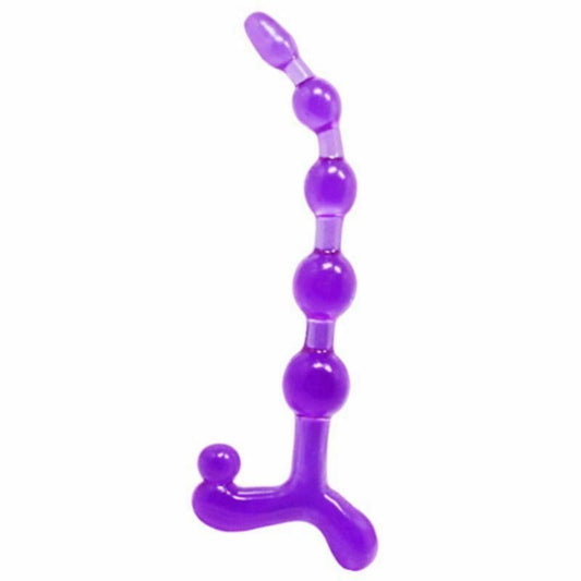 Beads Anal Plug Bendy Twist Viola Impermeabile Flessibile Ano Dilatato 