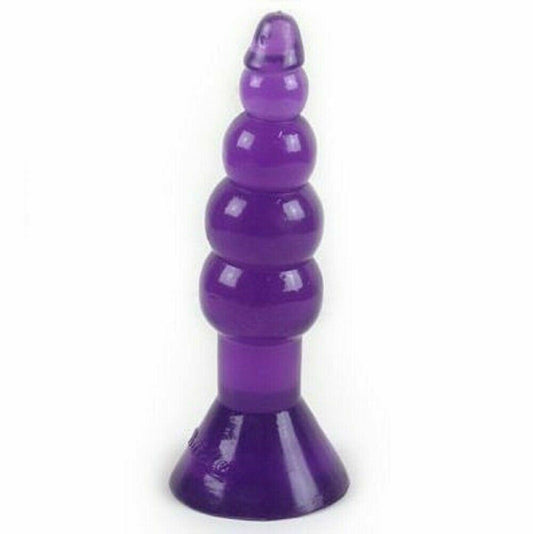 Anal Plug Climax Happnes with Suction Cup Gelly Dilate Anus Purple 17cm