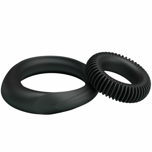 Set 2 anelli per pene in silicone più lunghi giocattoli sessuali per adulti con erezione più forte