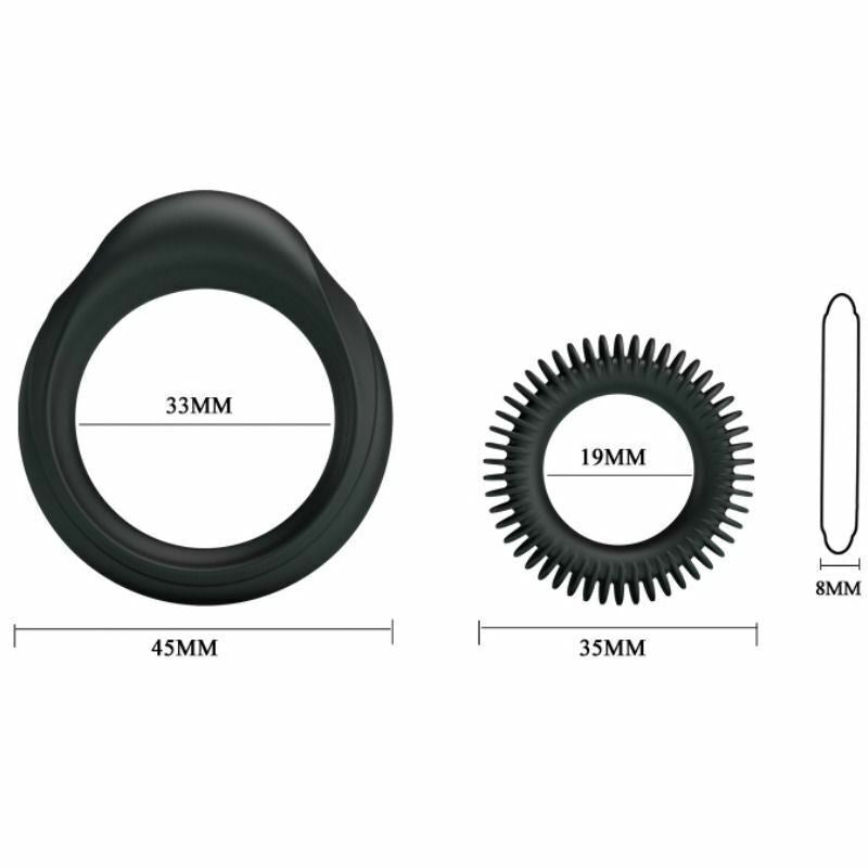 Set 2 anelli per pene in silicone più lunghi giocattoli sessuali per adulti con erezione più forte