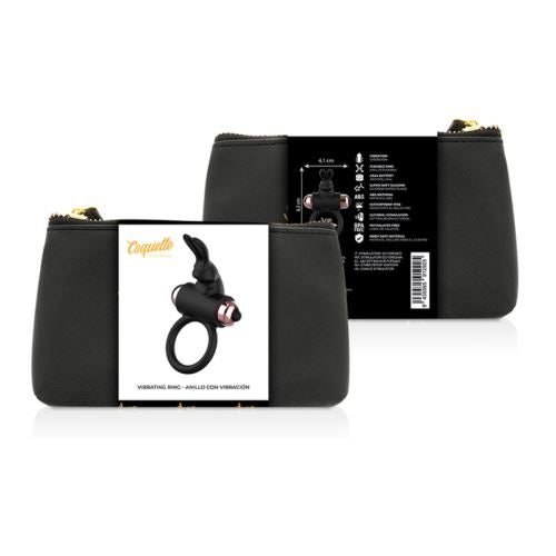 Luxuriöser Penisring „Coquette Chic Desire Cock Rabbit Clit Stimulator Black&amp;Gold“.