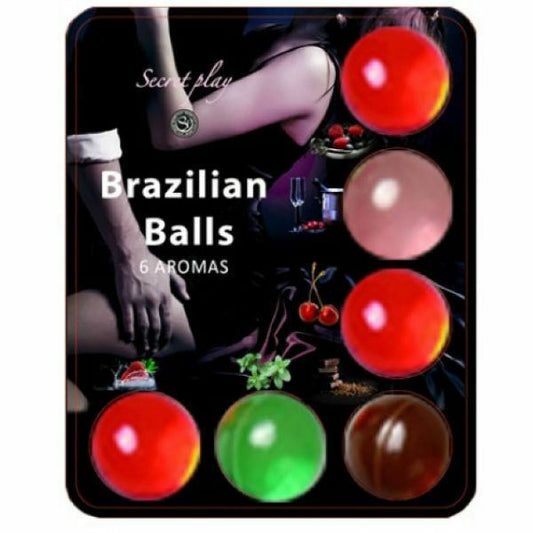 6x Palline Brasiliane Miste Palline Calde Lubrificante Profumato Alla Frutta Massaggio Gioco Sessuale