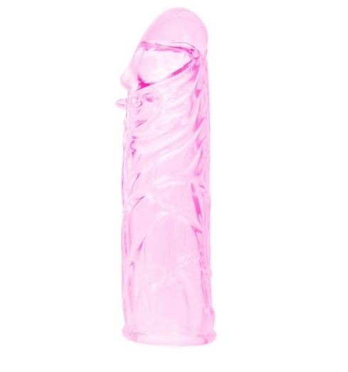 Condom Sheath Bigger Penis Extender Enlarger Girth Enhancer Realistic Sleeve