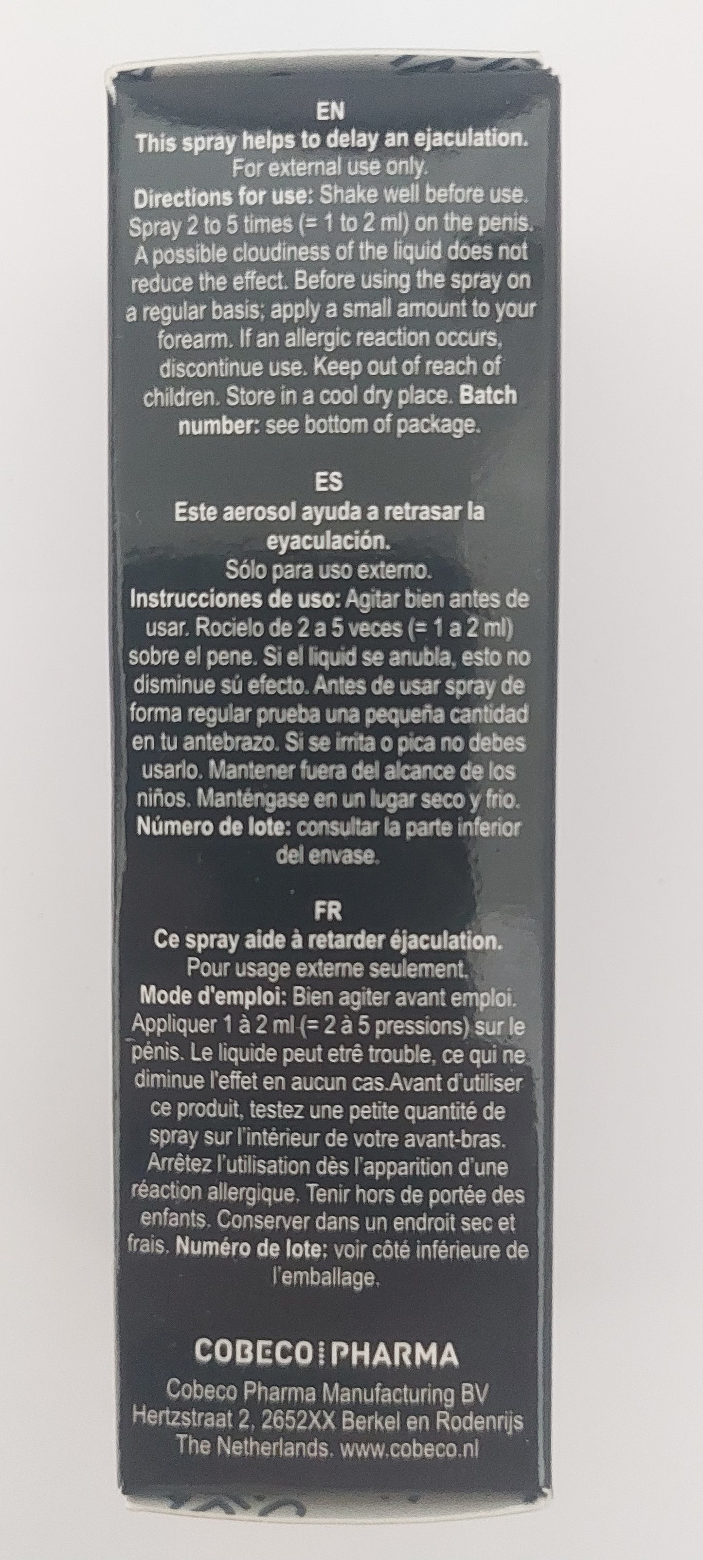 Black Stone Spray verzögert langanhaltende vorzeitige Ejakulation für Männer, 15 ml