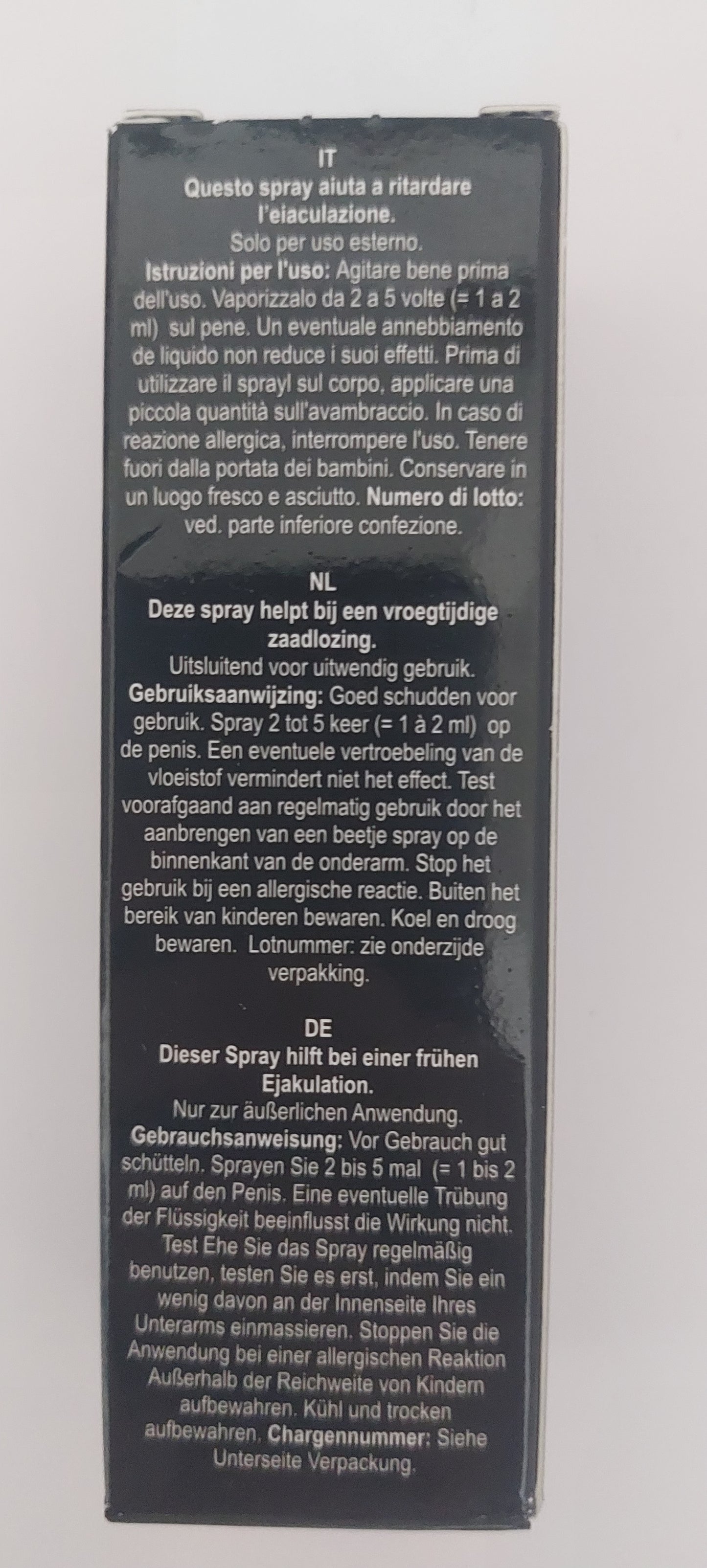 Black Stone Spray verzögert langanhaltende vorzeitige Ejakulation für Männer, 15 ml